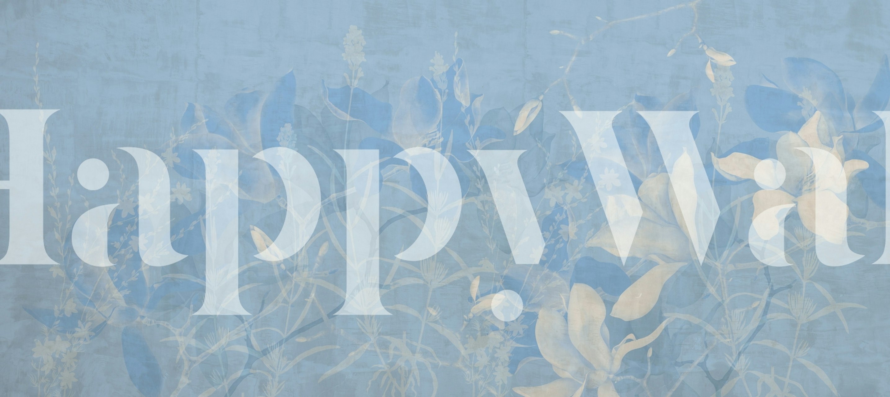 Magnolia Morning Sky Blue wallpaper in a room