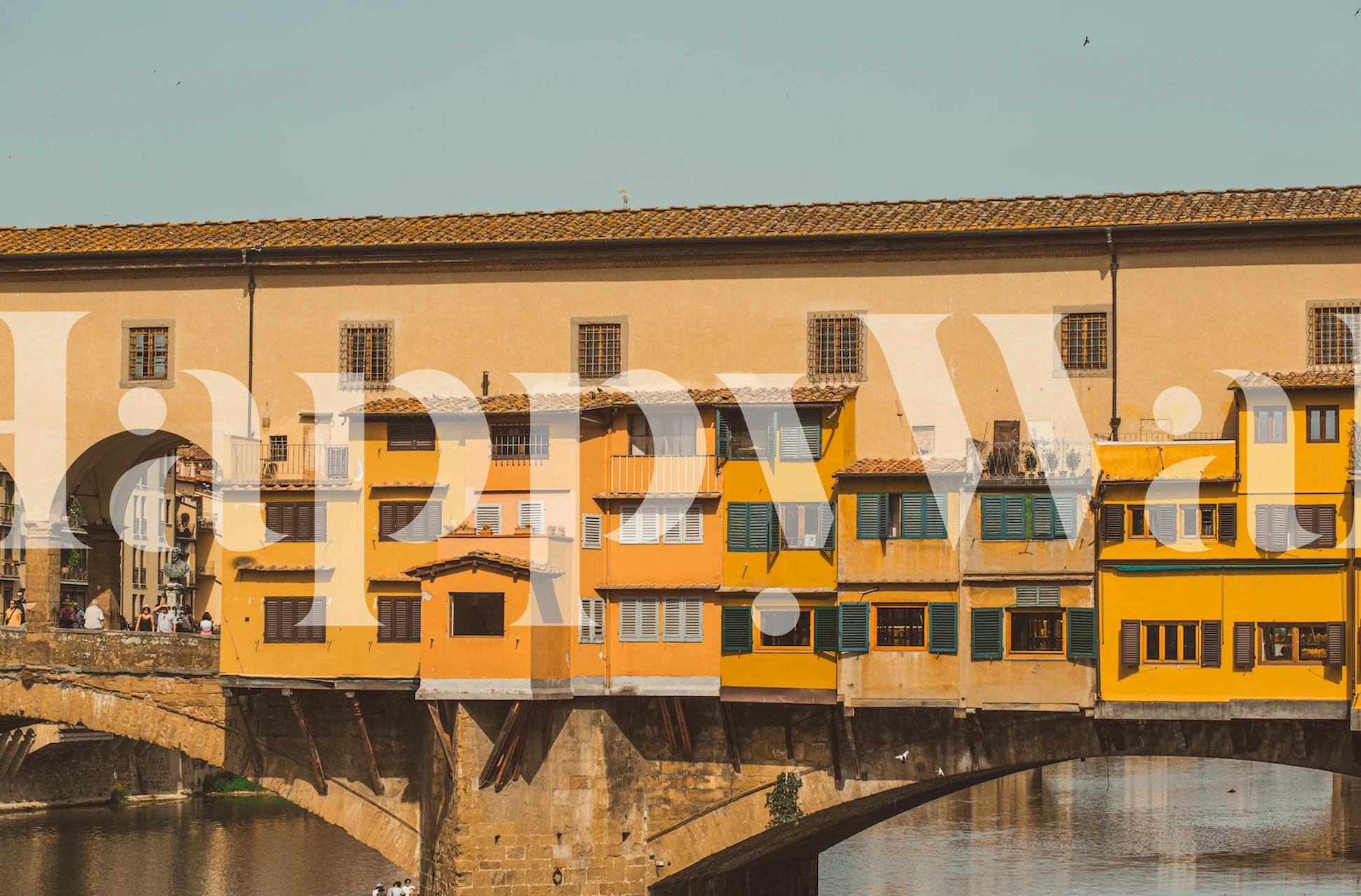 The Firenze Bridge wallpaper in a stylish room
