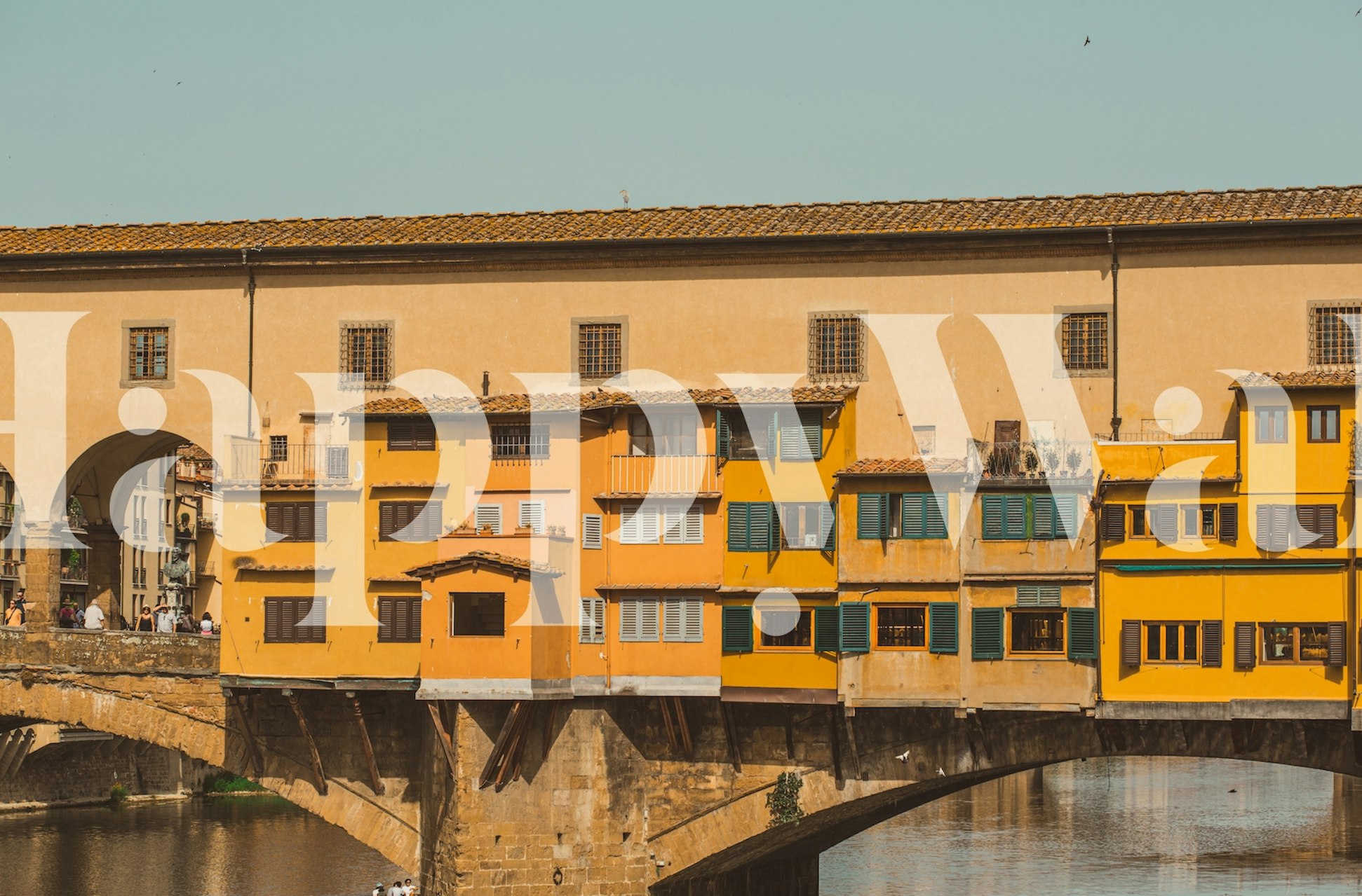 The Firenze Bridge wallpaper in a stylish room