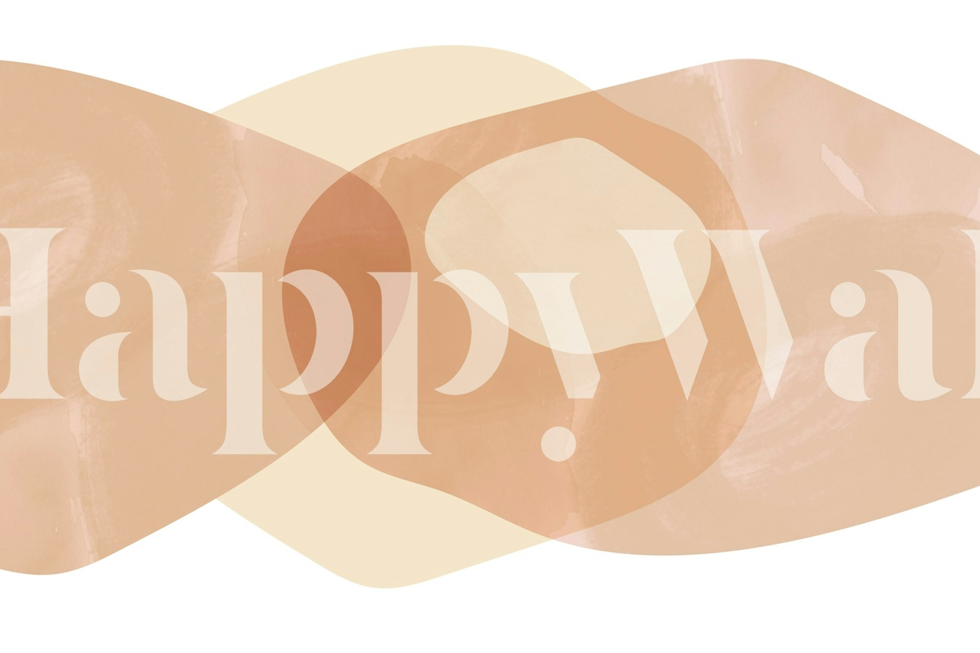 Curved abstract shapes of peach and cream colors wallpaper