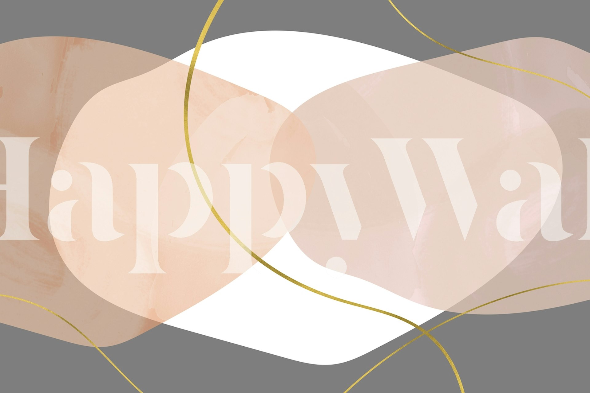 Abstract shapes in blush and white on grey background wallpaper