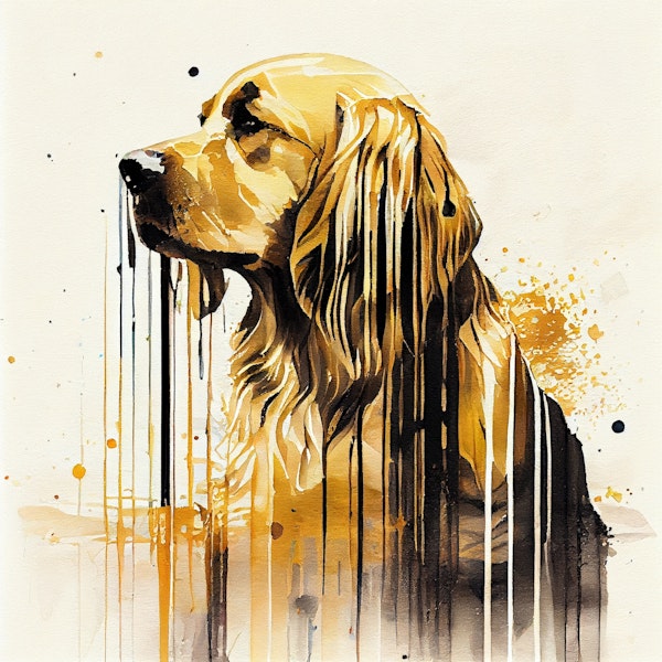 Golden Retriever Drip Portrait