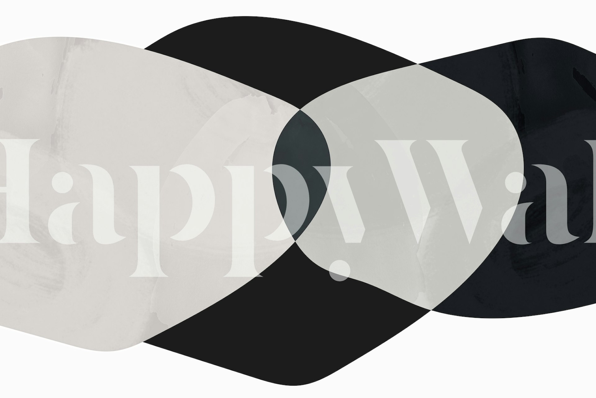 Monochrome abstract geometric shapes in black, gray, and white wallpaper