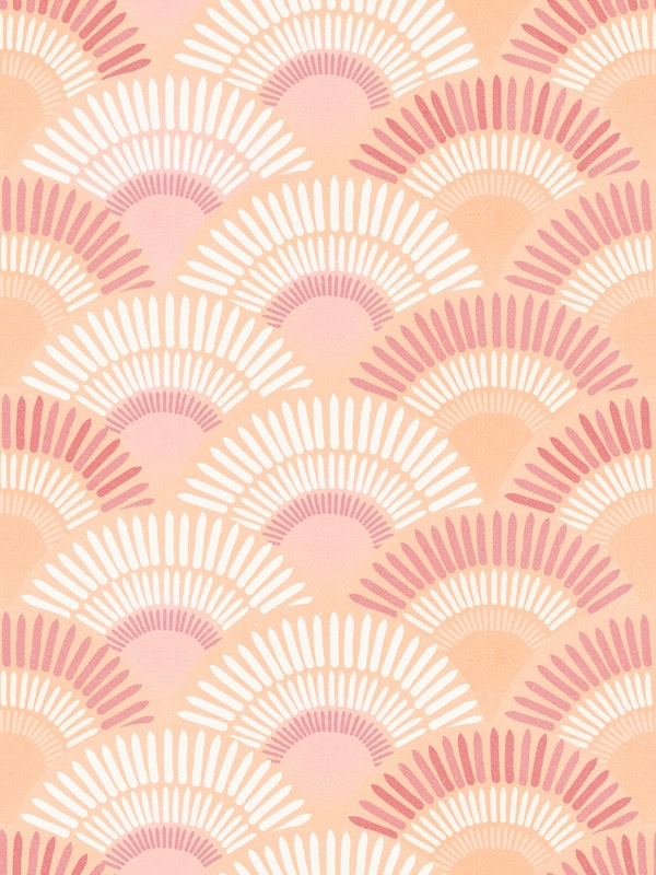 Abstract Boho Sunrise Pantone 1. Peach Fuzz