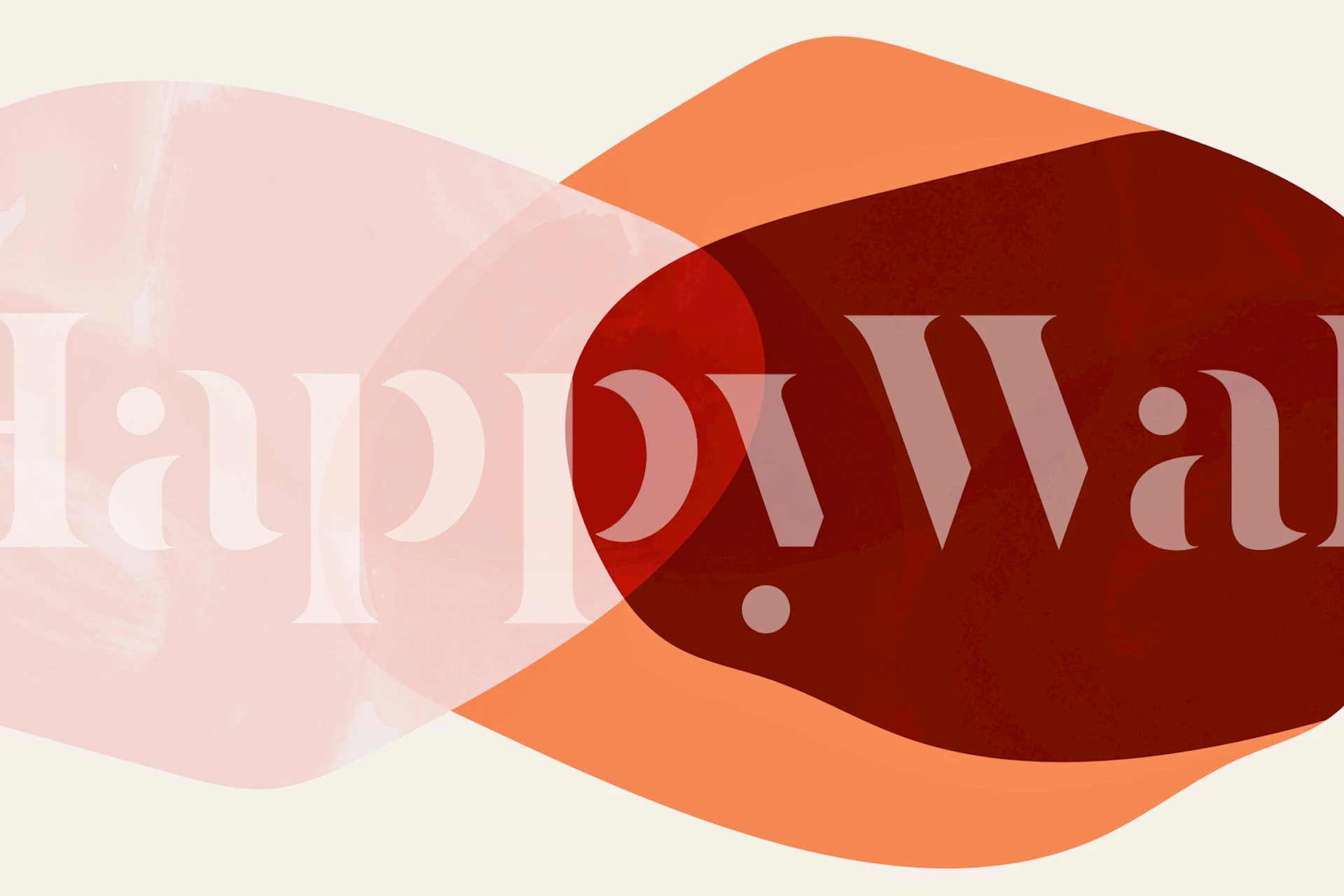Abstract overlapping shapes in beige and red colors wallpaper