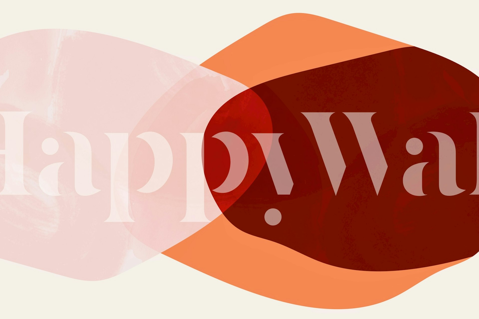 Abstract overlapping shapes in beige and red colors wallpaper