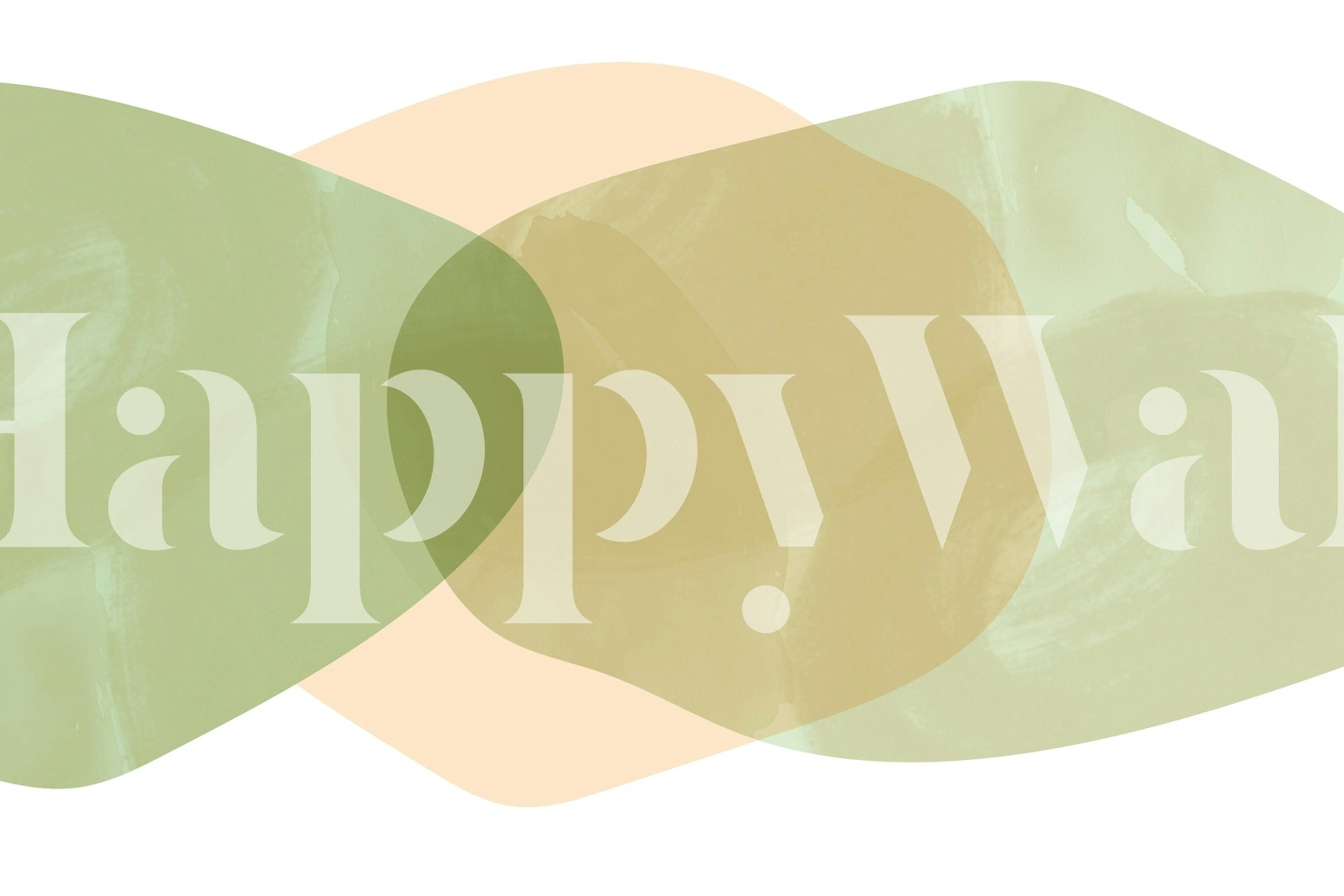 Organic shapes in soft green and warm tones wall mural