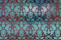 Floral Damask Luxury Green Burgundy wallpaper