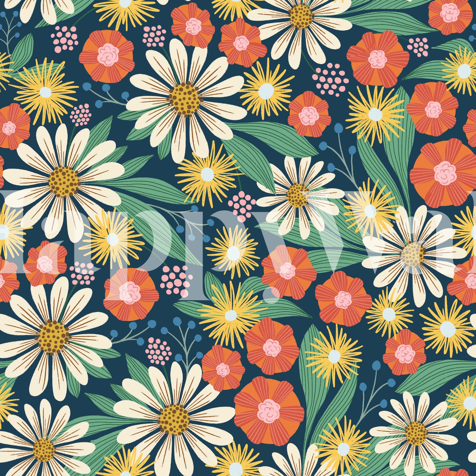 Summer Blooms wallpaper | Happywall