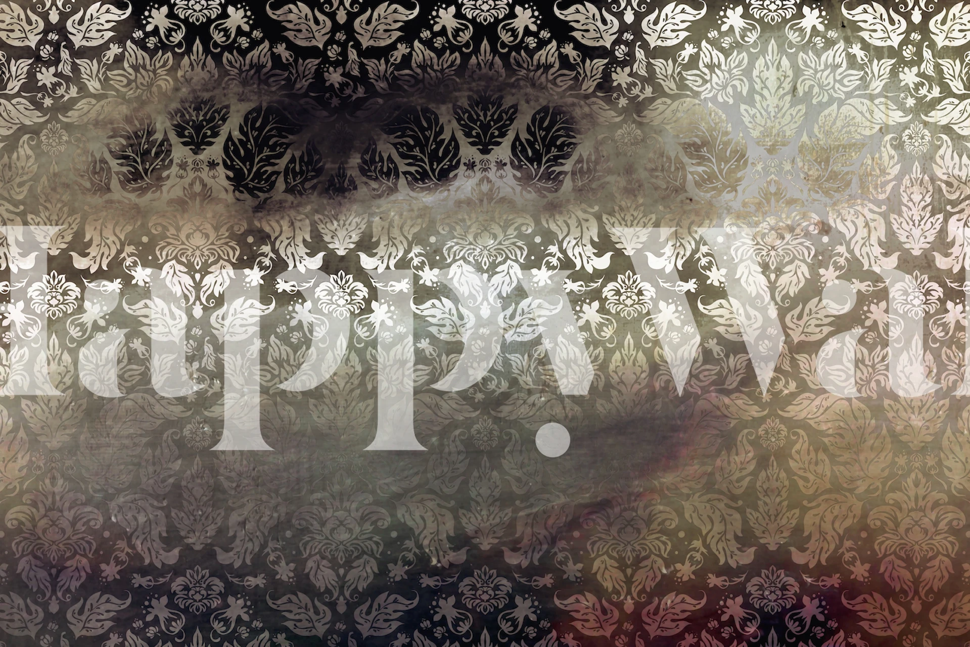 Mystic Damask mønster i monokrom gradient til luksus vægmaleri