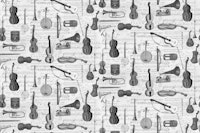 Vintage Music Instruments And Notes papiers peint