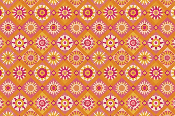Whimsical Sunshine Quilt Collage Pink Orange