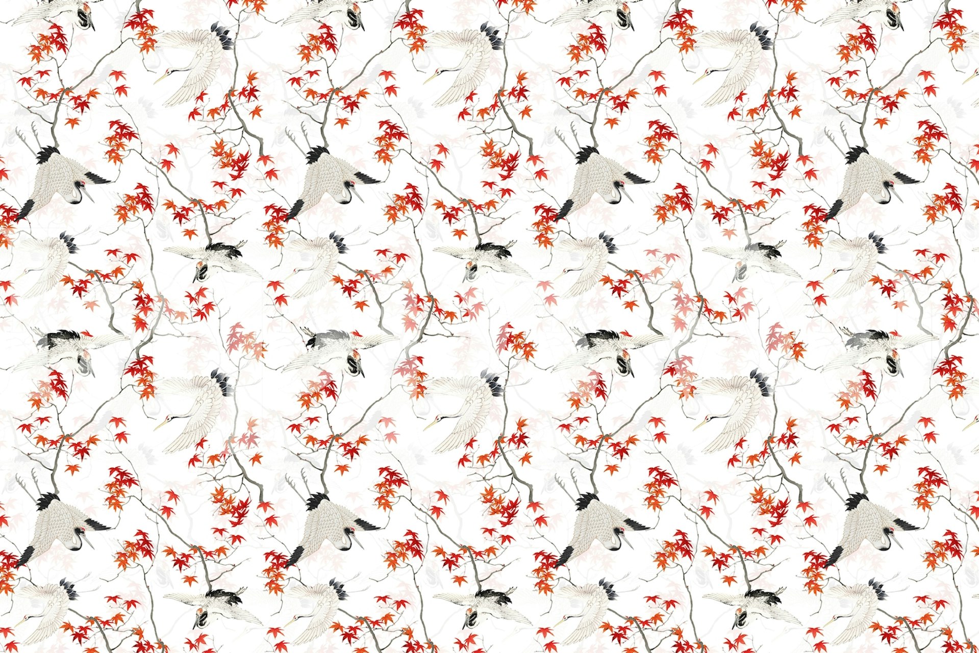 Cranes And Branches tapet i ett rum