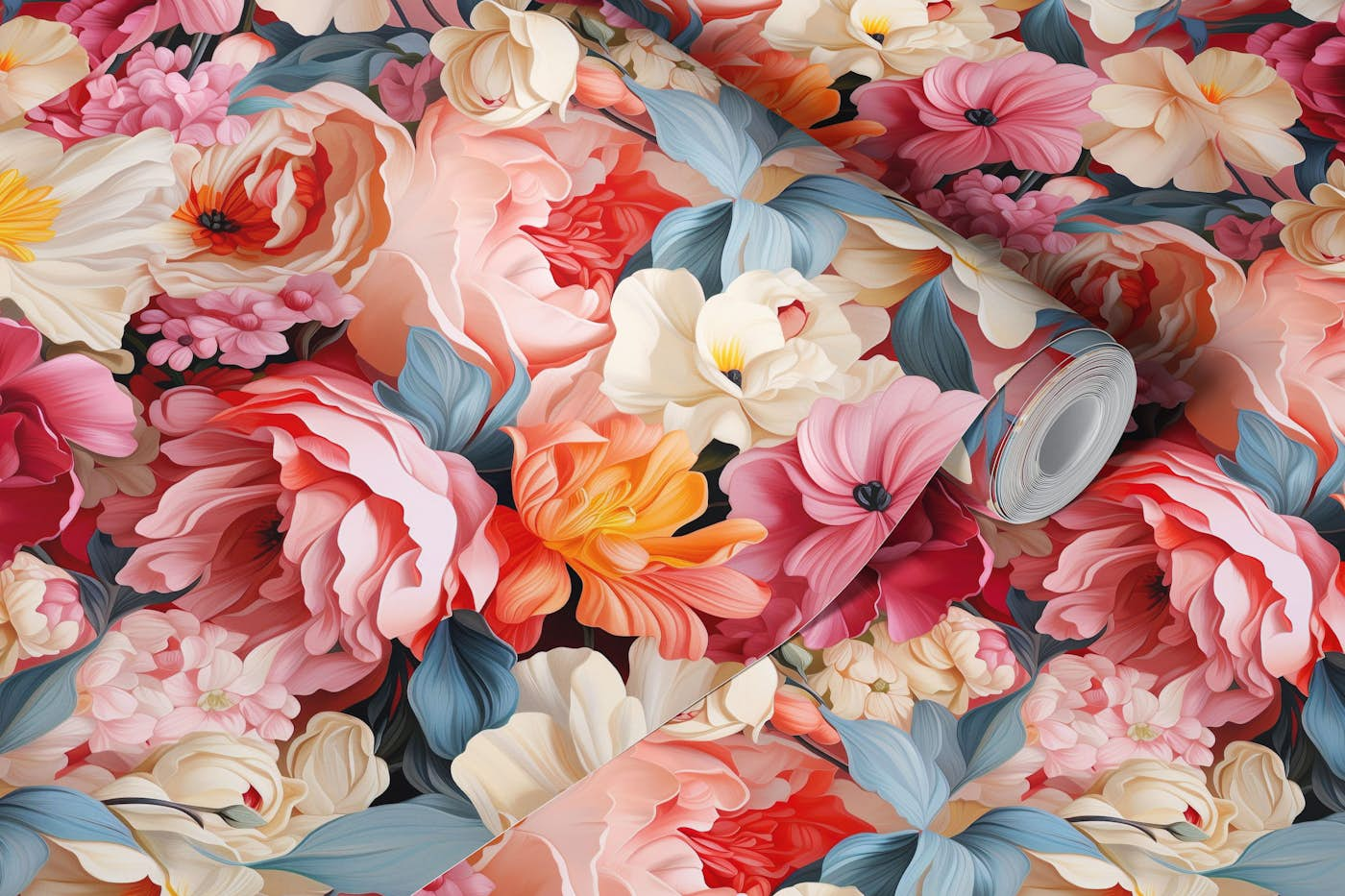 Pastel Bloom Peony Tapestry wallpaper roll