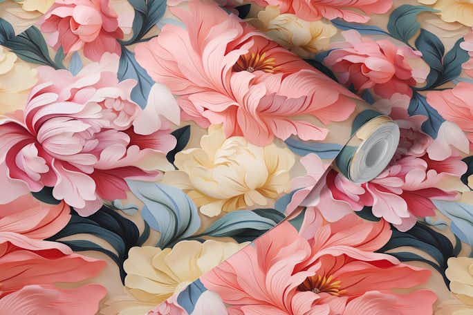 Tranquil Rose Radiance Wallpaperwallpaper roll