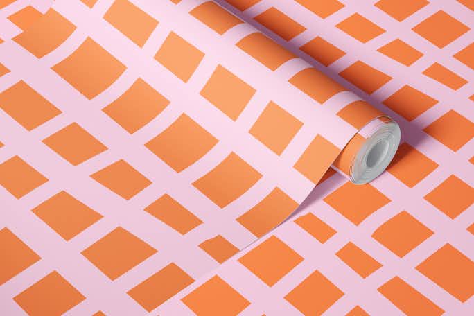 Simple Abstract Geometry Cutouts Pink Orangewallpaper roll