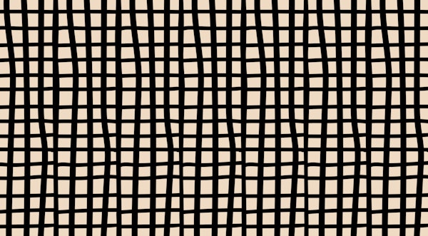 Modern Abstract Geometry Pattern Cream Black