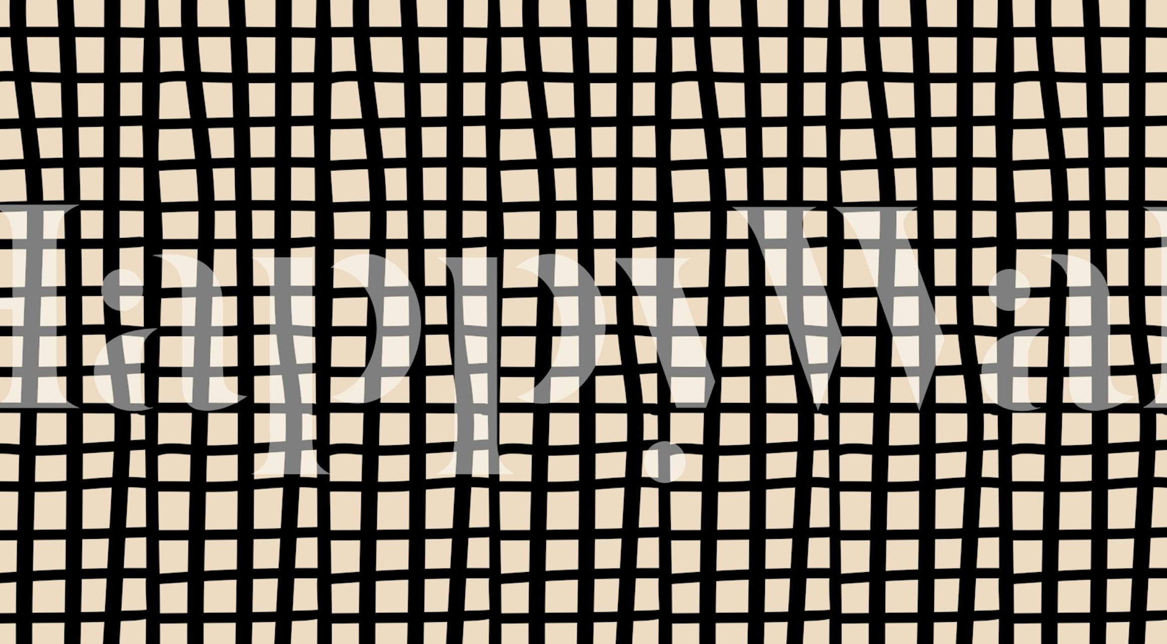 Moderne abstracte geometrie patroon crèmezwarte muurschildering