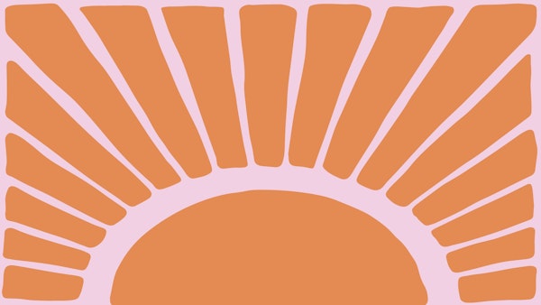 Modern Abstract Cutouts Sun Orange Pink