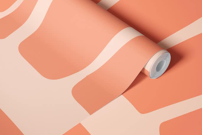 Modern Abstract Geo Cutouts Sunshine Peachwallpaper roll