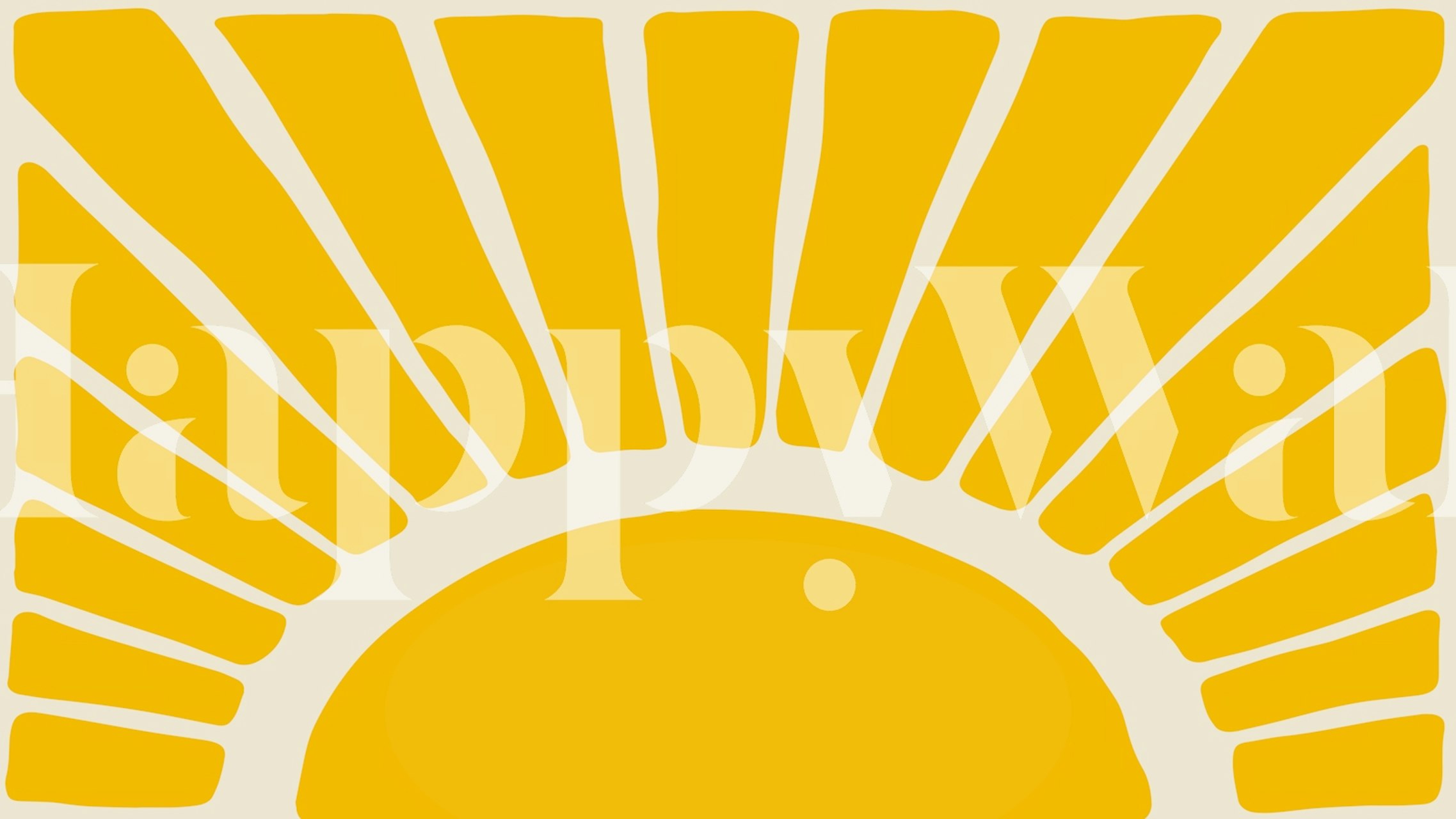 Abstract sunshine yellow and cream cutout design wall mural