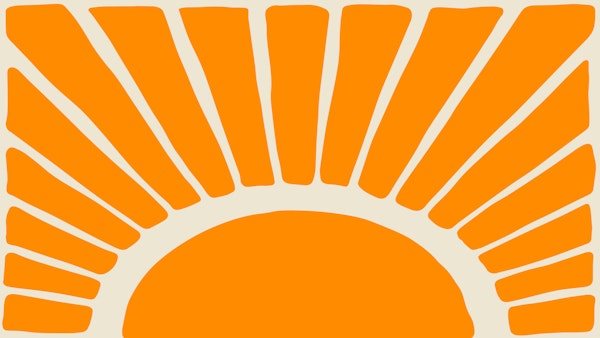 Modern Abstract Cutouts Sunshine Orange Cream