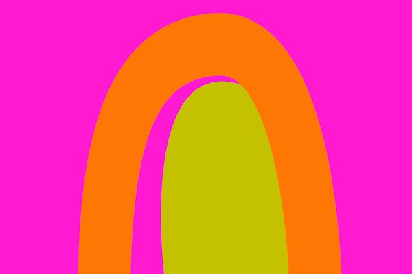 Seventies Neon Rainbow Minimalist