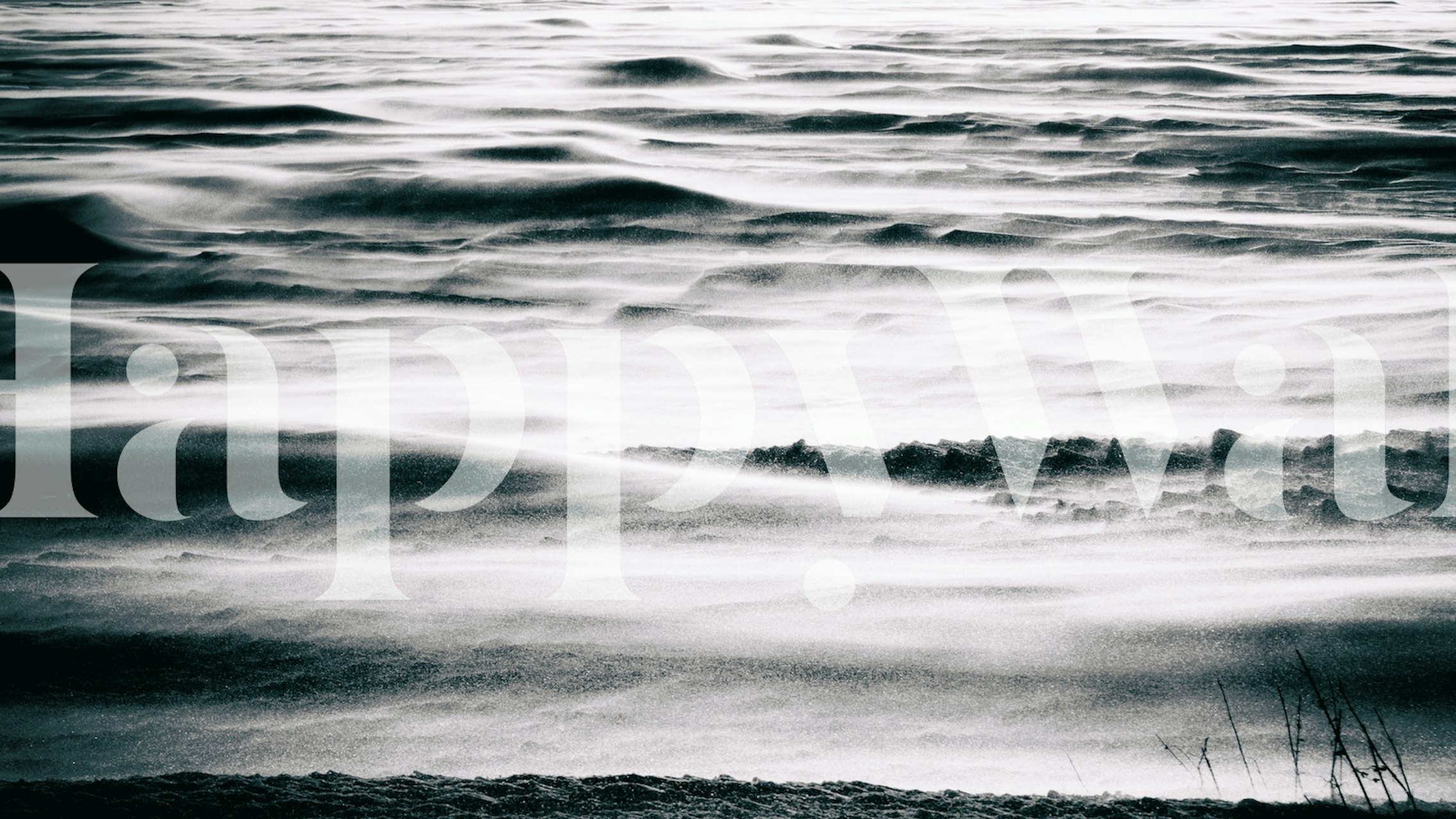 Papel de parede monocromático inspirado no estilo boêmio, apresentando um campo de neve estilizado.