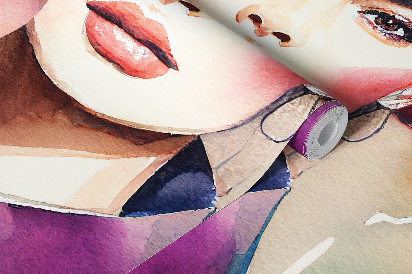 Watercolor Fashion Woman #2 wallpaper roll