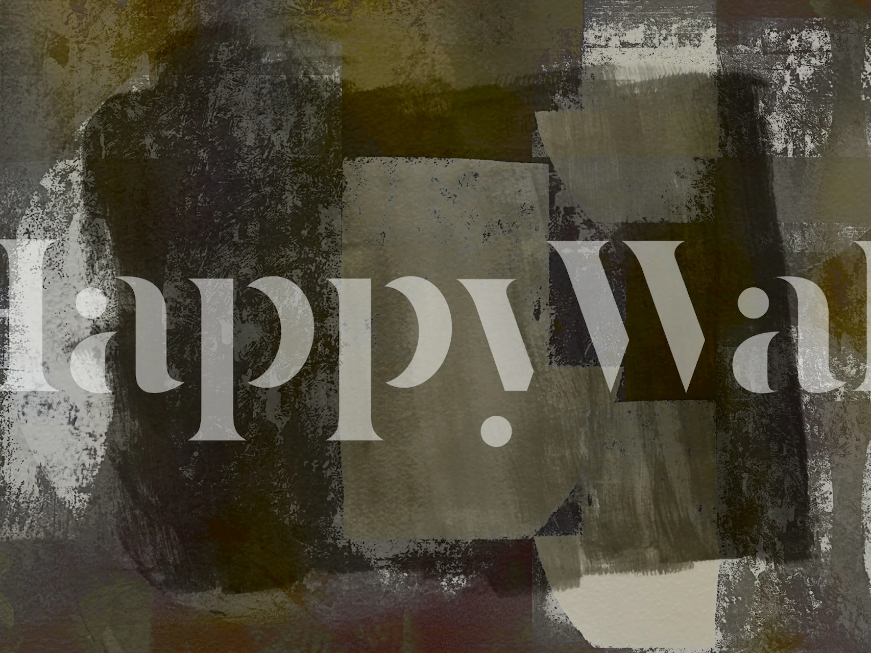 Abstract geometric shapes and brush strokes in earthy colors wallpaper