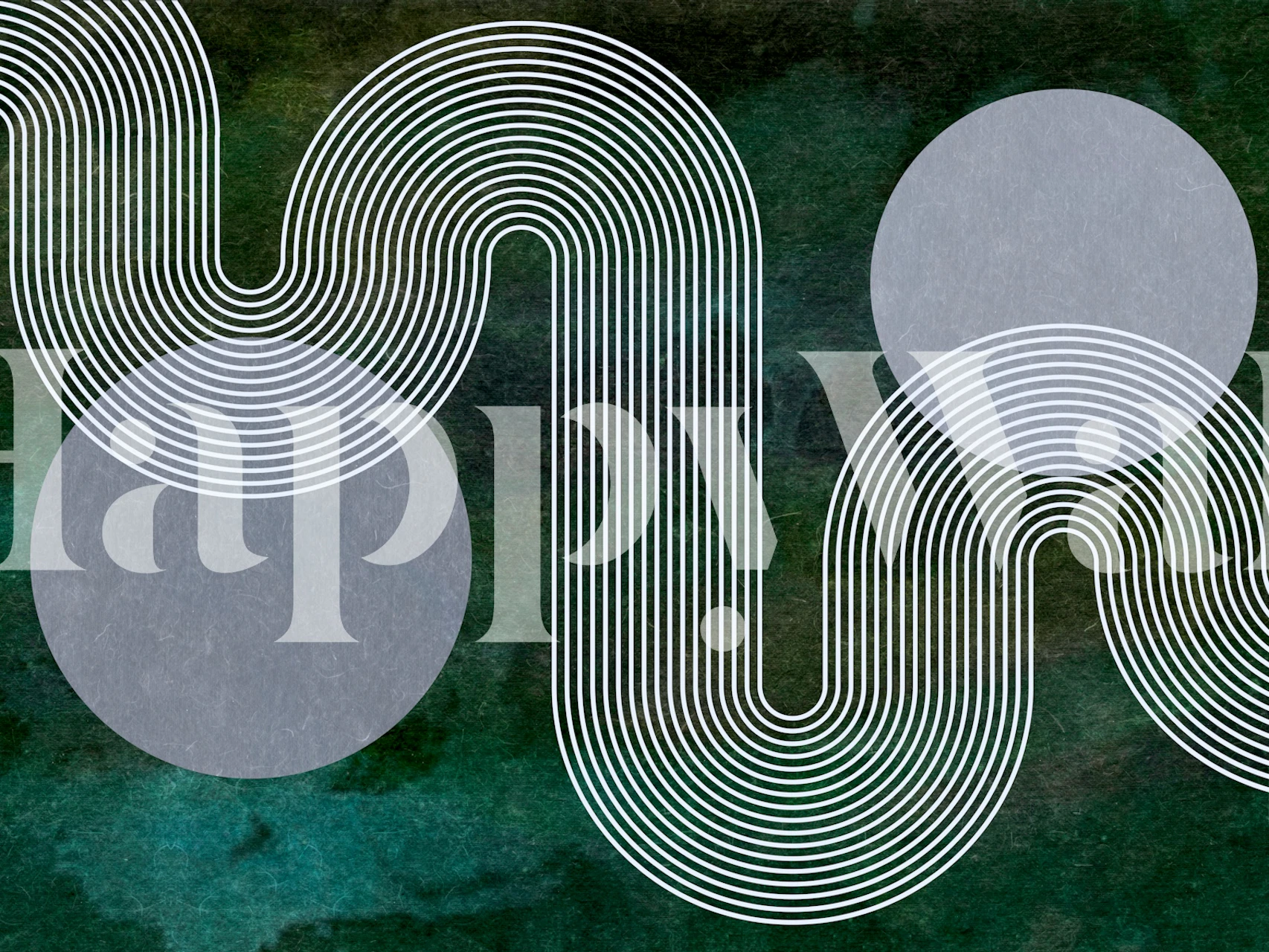 Moon Waves wallpaper in a modern room