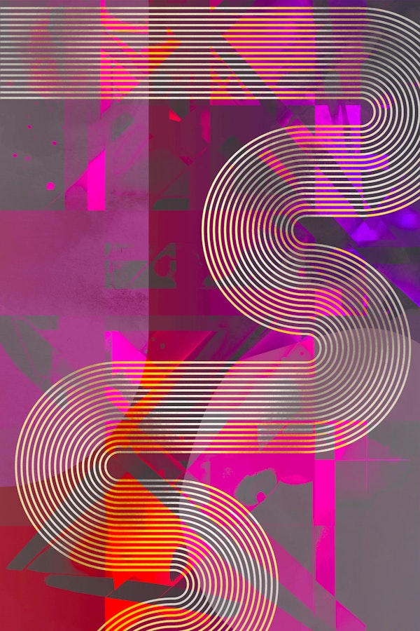 80s 90s Curvy Lines Wave