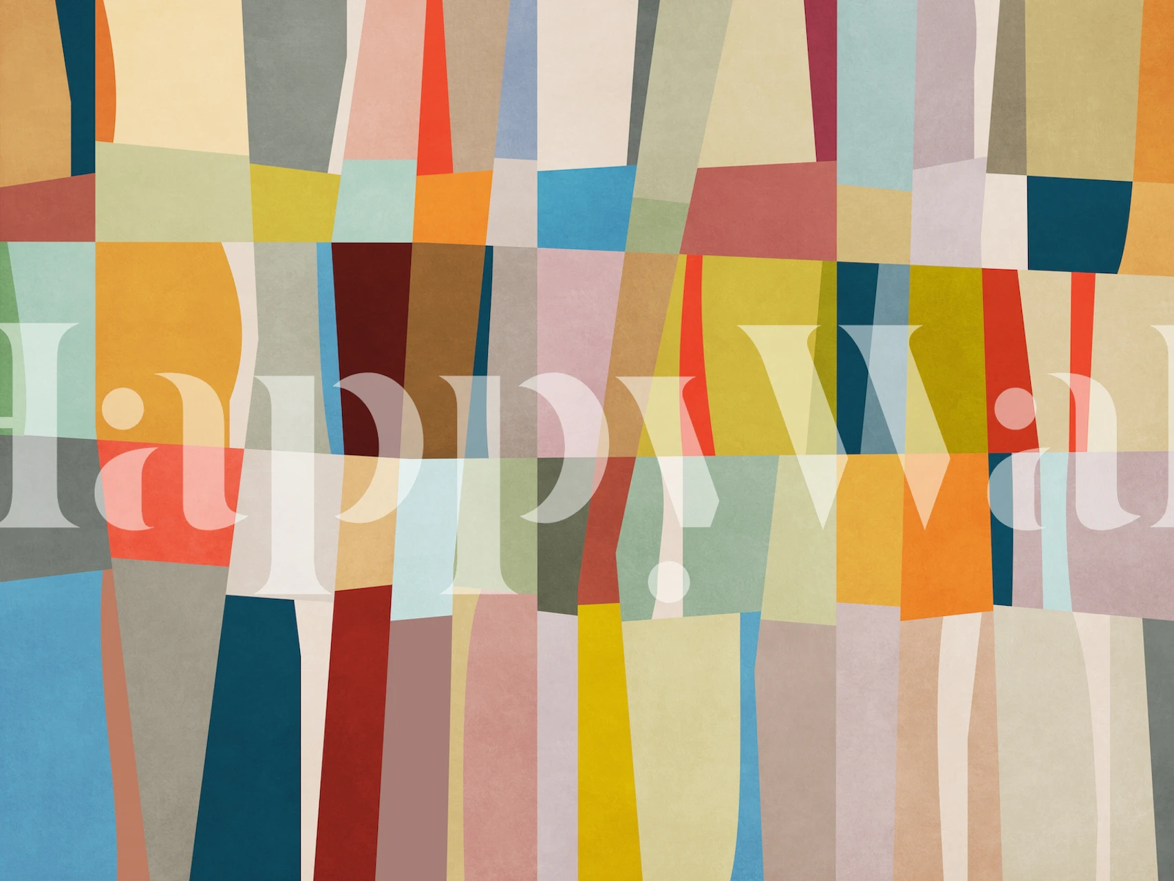 Colorful geometric pattern wallpaper with abstract shapes