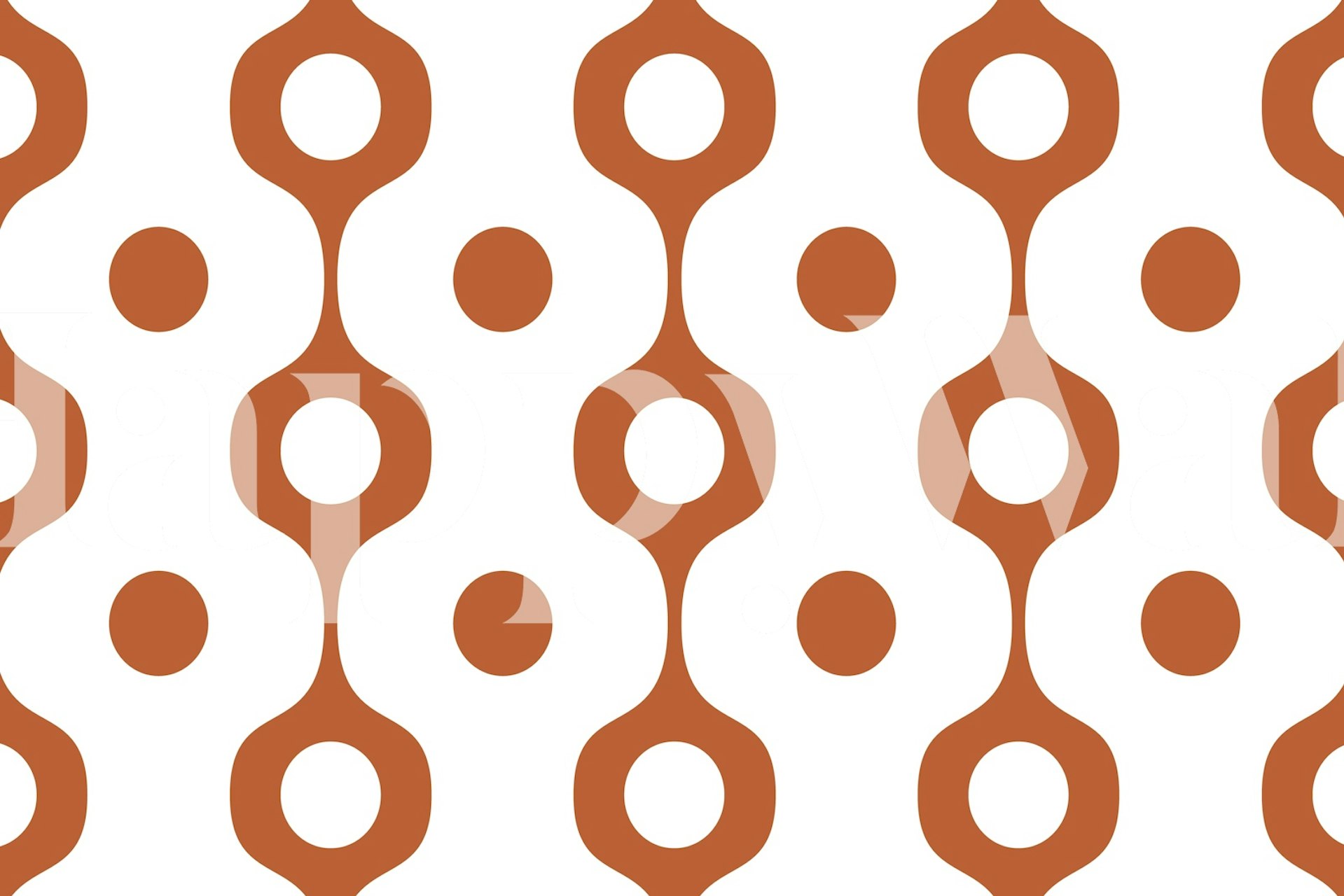 Geometrická tapeta Rust Brown Retro v místnosti