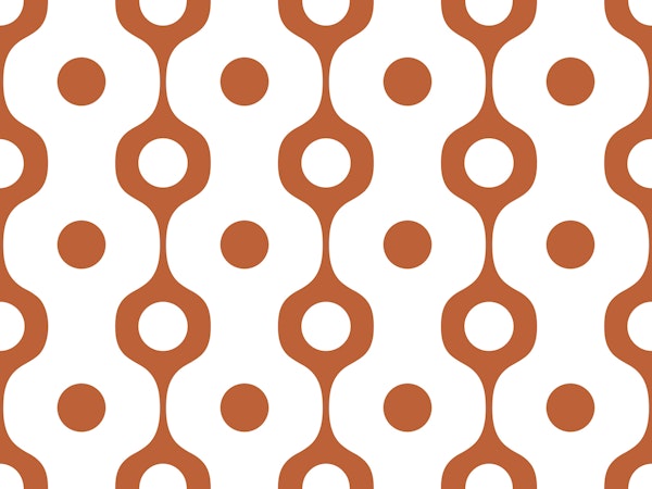 Rust Brown Retro 70s Groovy Geometry