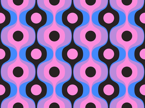 Vivid Retro 70s Groovy Geometry