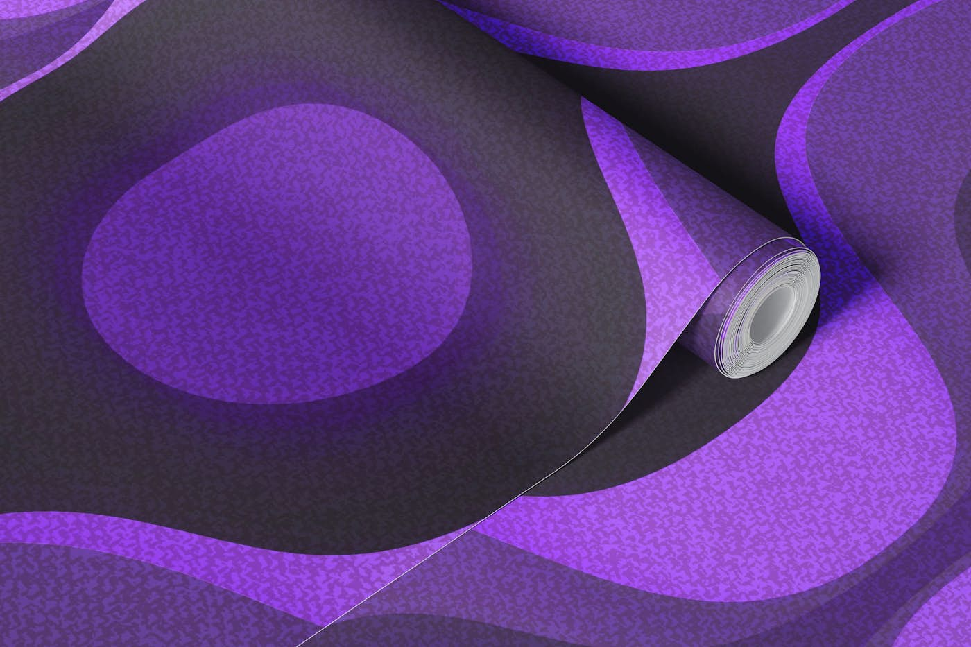 Purple Retro 70s Groovy Geometry wallpaper roll