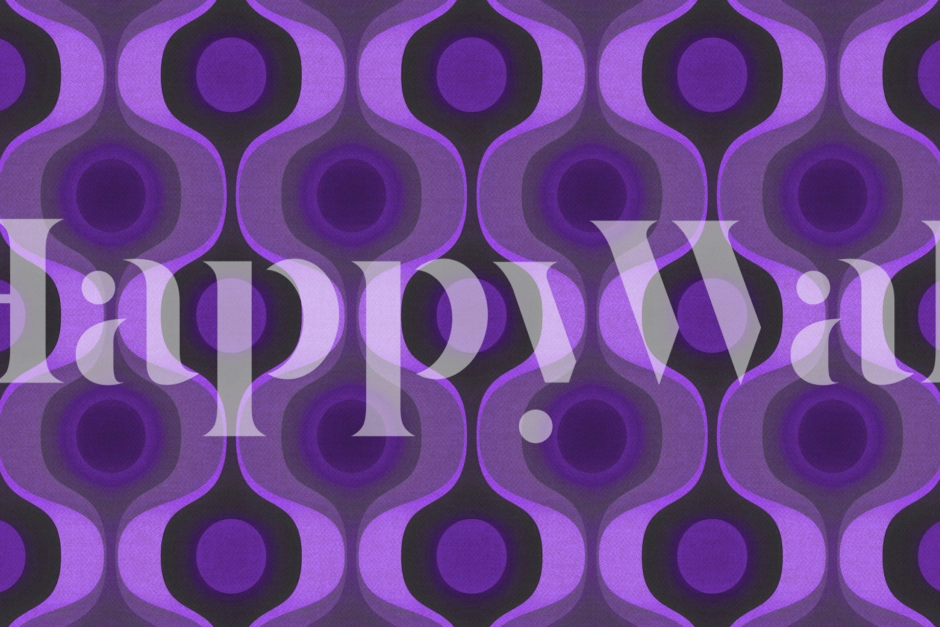 Tapeta Purple Retro 70s Groovy w pokoju