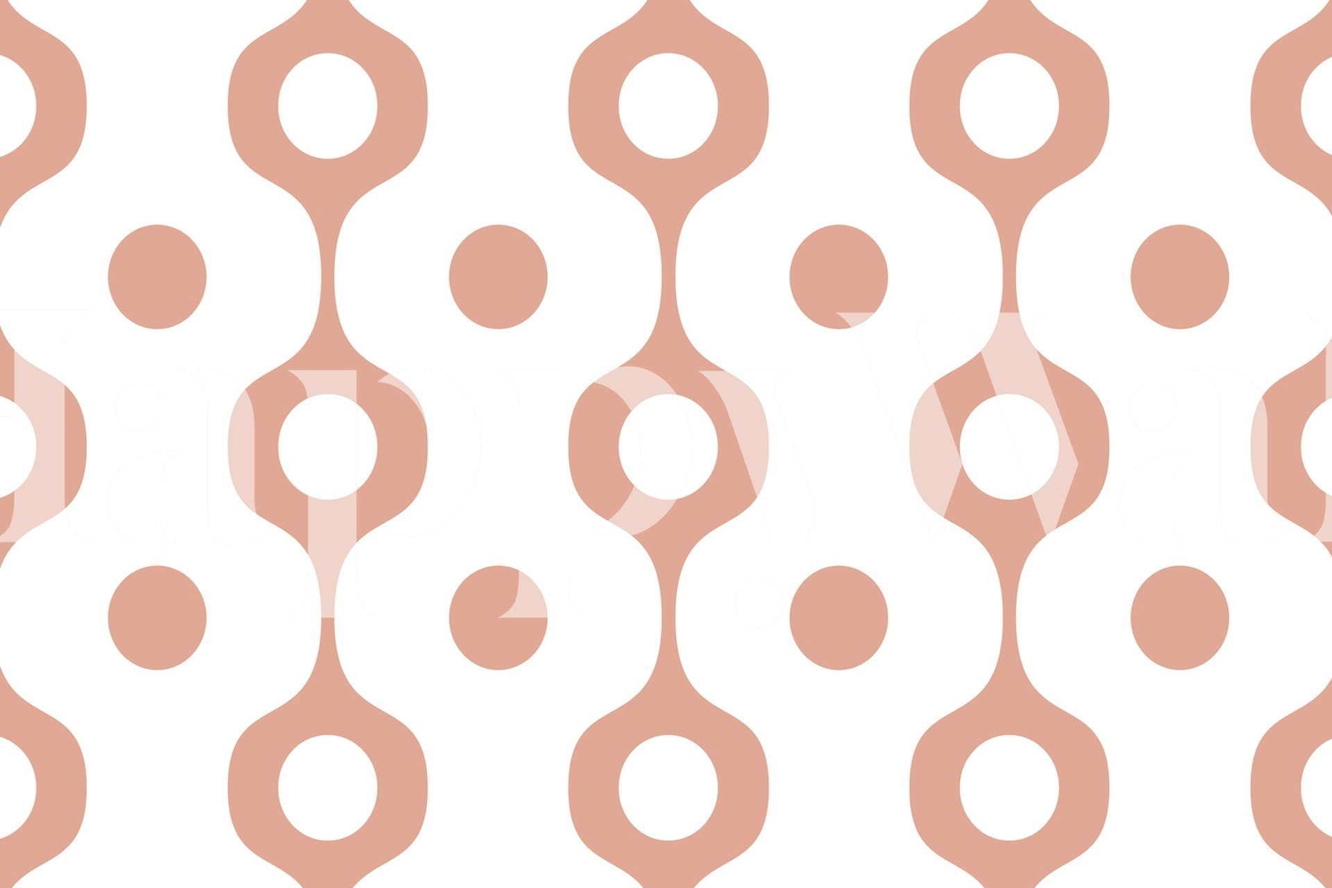 Fotomural Patrón geométrico retro años 70 blanco rubor