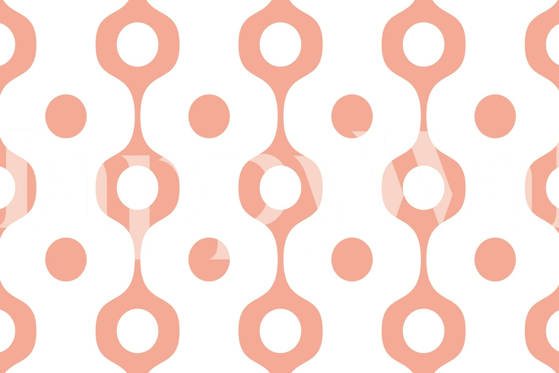 Fotomural Patrón geométrico retro años 70 blanco rubor