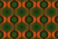 Orange Green Retro 70s Groovy Geometry wallpaper