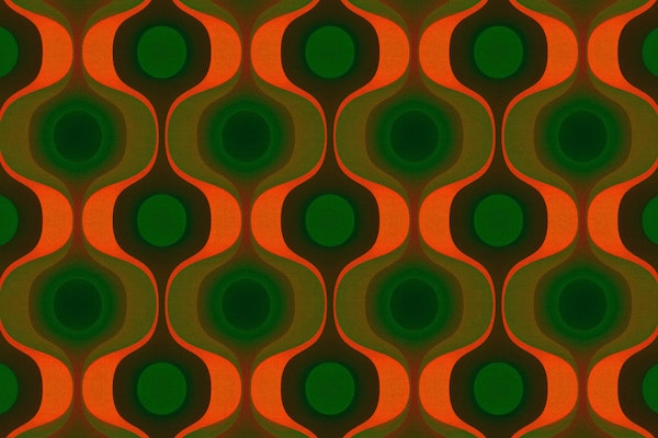 Orange Green Retro 70s Groovy Geometry