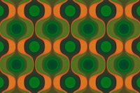 Green Retro 70s Groovy Geometry tapet
