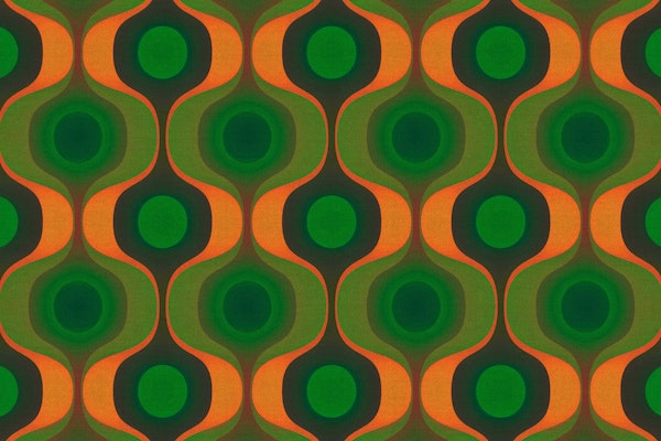 Green Retro 70s Groovy Geometry