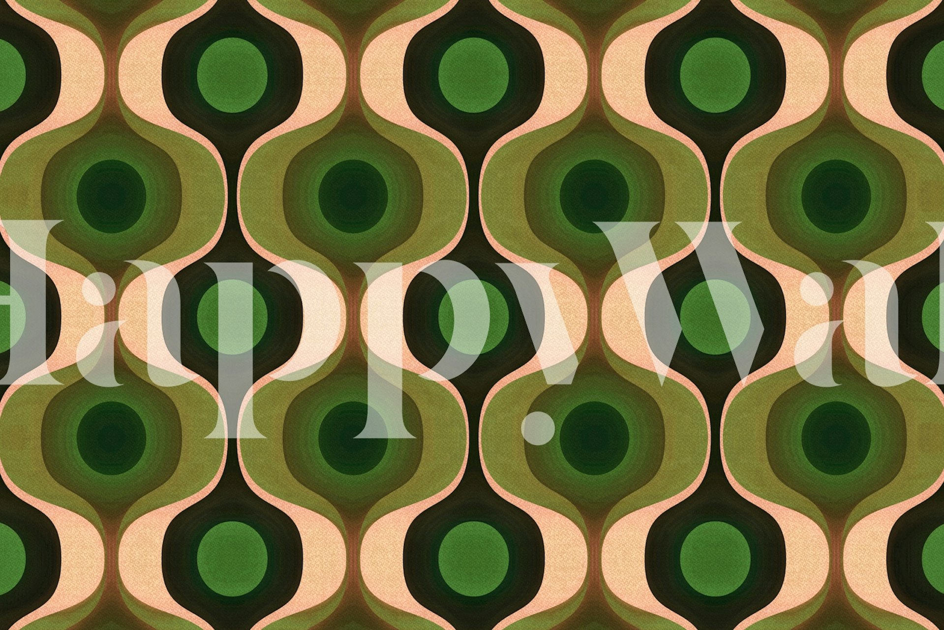Geometric pattern with green and tan colors in a retro wallpaper design