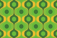 Vivid Green 70s Groovy Geometry Pattern tapet