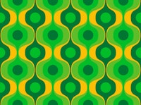 Vivid Green 70s Groovy Geometry Pattern wallpaper