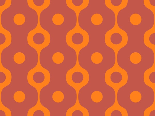 Orange Rust 70s Groovy Geometry Pattern