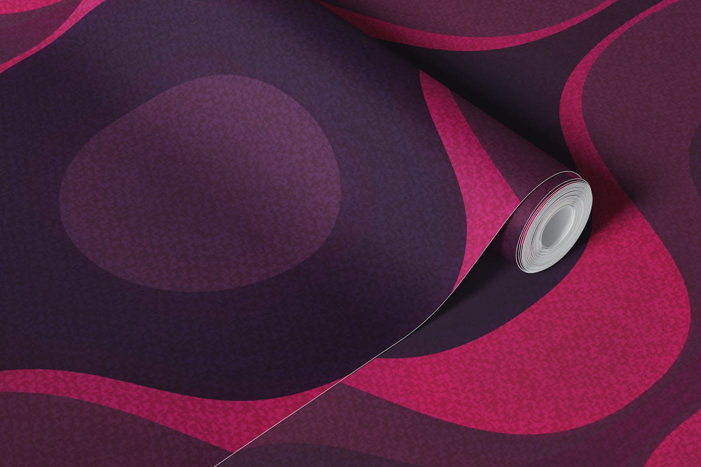 Moody Magenta 70s Groovy Geometry wallpaper roll