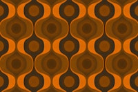 Moody Orange 70s Groovy Geometry tapet